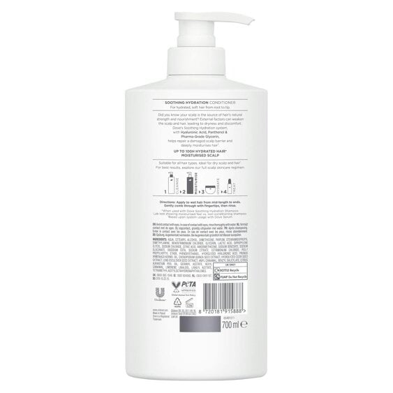 Dove Scalp+Hair Therapy Conditioner 6x700ml Soothing Hydration, Hyaluron-Complex