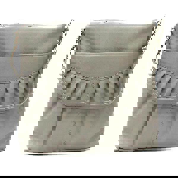 Eastern Counties Leather Womens Leona Ruched Leather Handbag - Light Grey