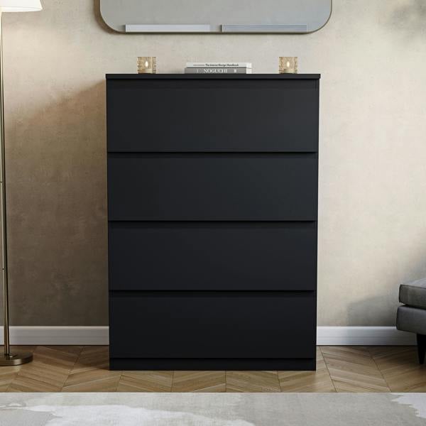 Vida Designs Denver 4 Drawer Chest, Black