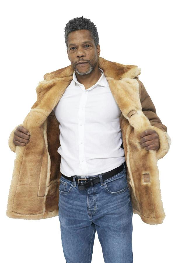 Infinity Leather Mens Designer Winter Sheepskin Fur Coat-Leominster