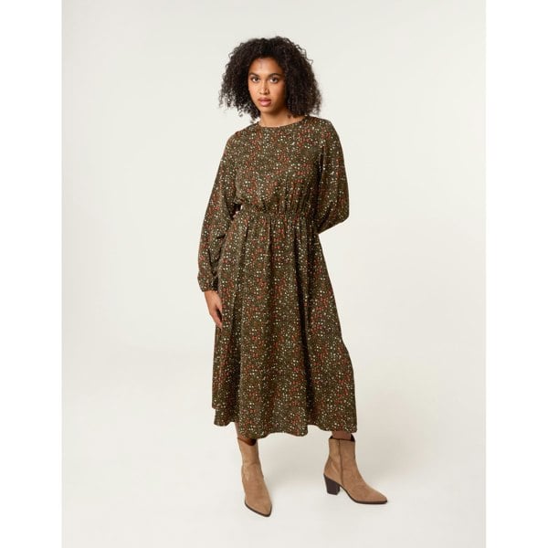 Blue Vanilla Animal Print Midi Dress