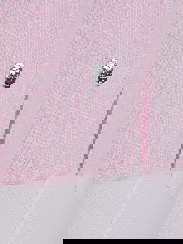 PennyPlain Collared Microcheck  Shirt - Rose