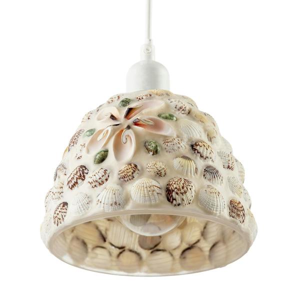 Pendant Lighting Shade with Handcrafted Shell Coastal Inspired Design Image 4