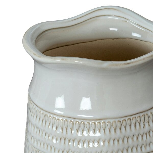 Wyld Haus Saffron Cylinder Hewn Ceramic Vase with Textured Scandi Pattern