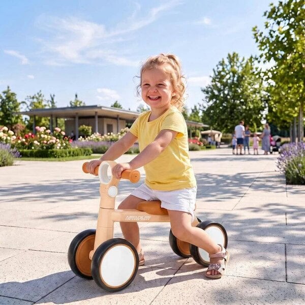 Balance Bike, Lightweight Baby Balance Bike with Foldable Design, Adjustable Seat, No Pedal for 1-2 Years, Pink