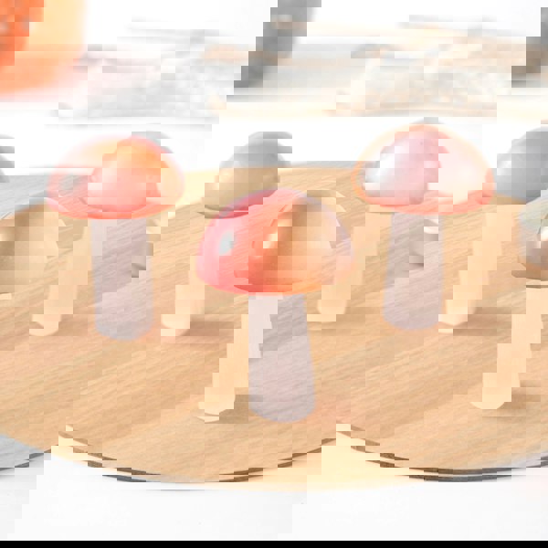 Myga Electroplated Selenite Mushroom (Green/Pink/Purple)