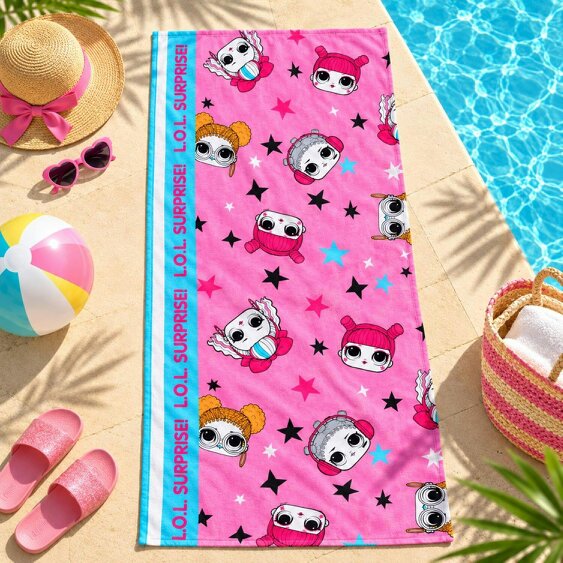 LOL Surprise L.O.L. Surprise! Girls Beach Bath Towel 70 x 140 cm Pink