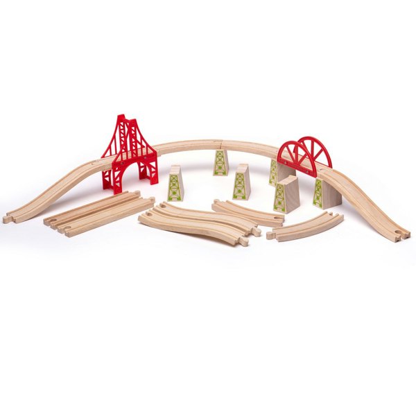 Bigjigs Rail Wooden Bridge Expansion Set - 18 Pieces