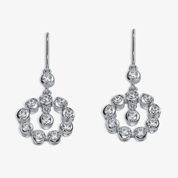 T. H. Baker 18ct White Gold 0.83ct Diamond Dropper Earrings HSE001PRS