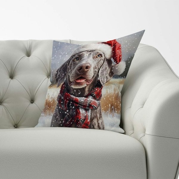 Warren Reed Christmas Weimarana Cushion