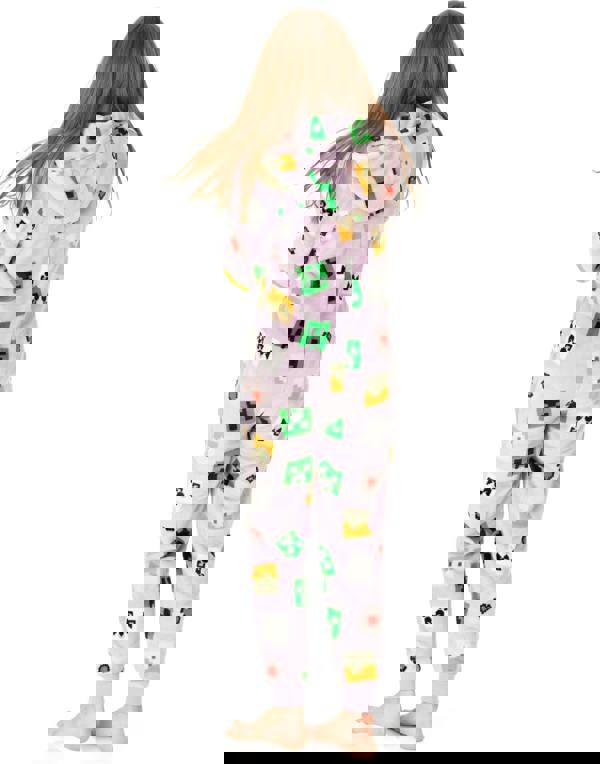 Minecraft Girls Purple Multi-Character All-Over Print Onesie