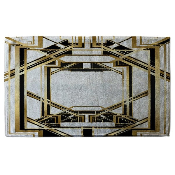 Benjamin Tate Design Art Deco Golden Black Frame (Bath Towel)