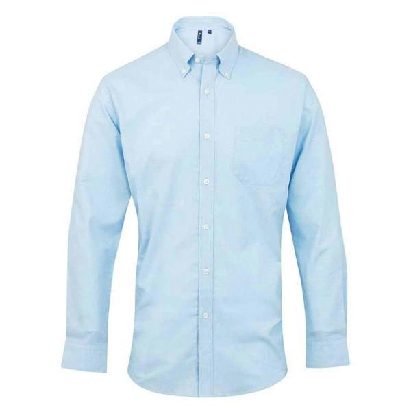 Premier Mens Signature Oxford Long-Sleeved Formal Shirt - Light Blue