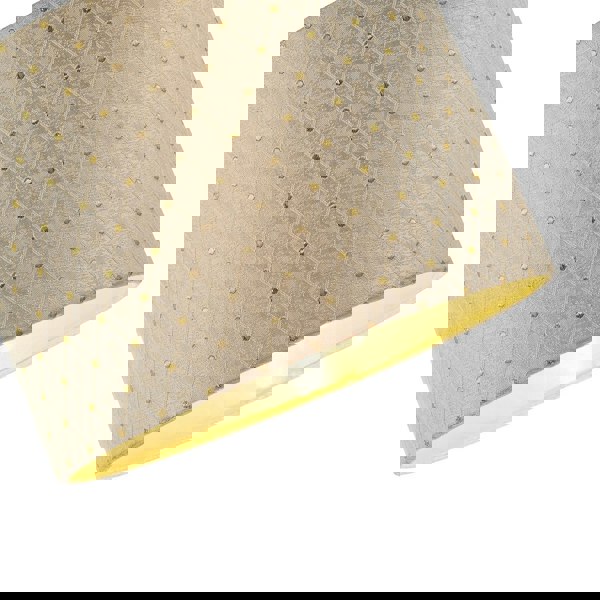 Light Taupe Jacquard Fabric 10 Inch Lamp Shade with Shiny Gold Decor Image 3