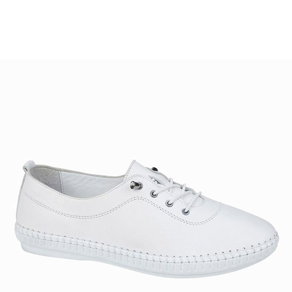 Mod Comfys L 932 Elastic Lace Up Comfort Shoes - White