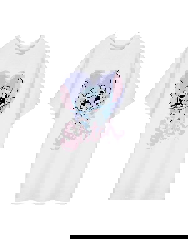 Lilo & Stitch Girls White Big Character Short Sleeved T-Shirt