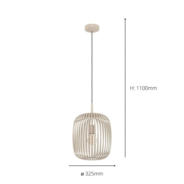 EGLO Romazzina Sandy-Coloured Caged Single Pendant Light