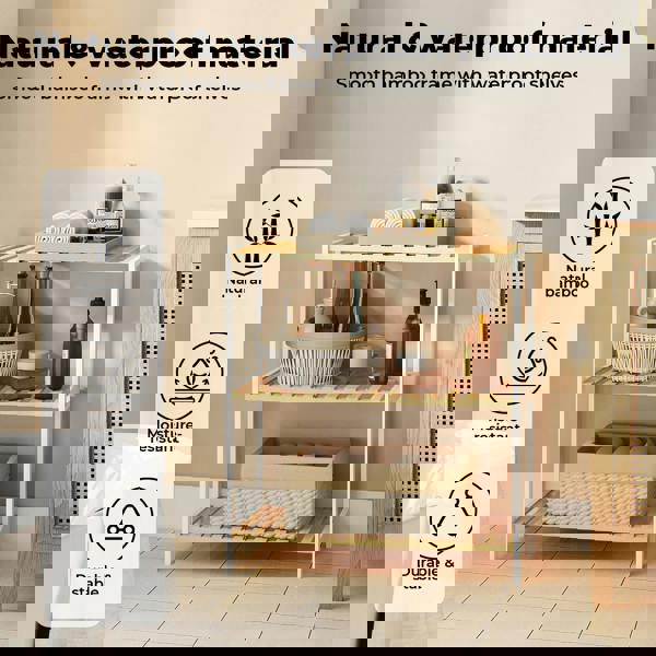 Levede Bamboo Storage Shelf 3-Tier  Organiser Shelving Unit Stand Shoe Rack