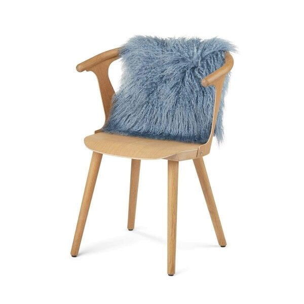 Natures Collection Curly Sheepskin Cushion | Doublesided | 56x56 cm | 40x40 cm - Sky Grey