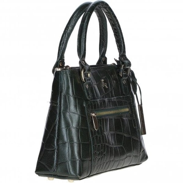 Croc Finish Real Leather Tote Bag: 19-157