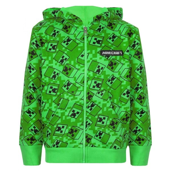 Minecraft Boys Creeper All-Over Print Hoodie - Green/Black