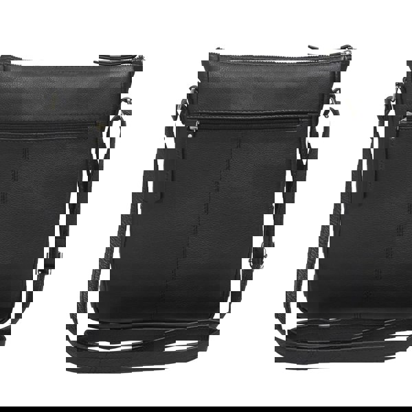 Assots London 'AGATHA' Black Real Soft Pebble Grain Leather Crossbody Bag