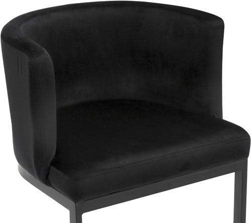 Lamboro Velino Velvet Kitchen Bar Stools, Matt Black Cantilever Frame, Seat With Backrest, Breakfast & Home Bar Stool - Black