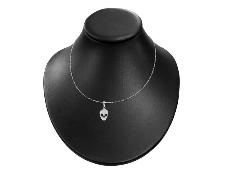 Cooksongold 925 Sterling Silver Halloween Sugar Skull Pendant Necklace 18in