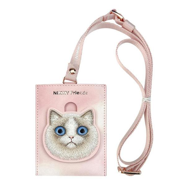 Nimmy Friends Nimmy Big Eye Cute Pet Ragdoll Cat Face Card Sleeve Holder Pink - N-XDY-KT-07-D