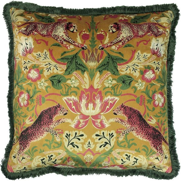 Paoletti Bexley Tropical Cushion Cover - Mustard Yellow