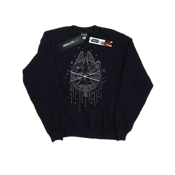 Star Wars Girls Millennium Falcon Christmas Tree Delivery Sweatshirt - Navy Blue