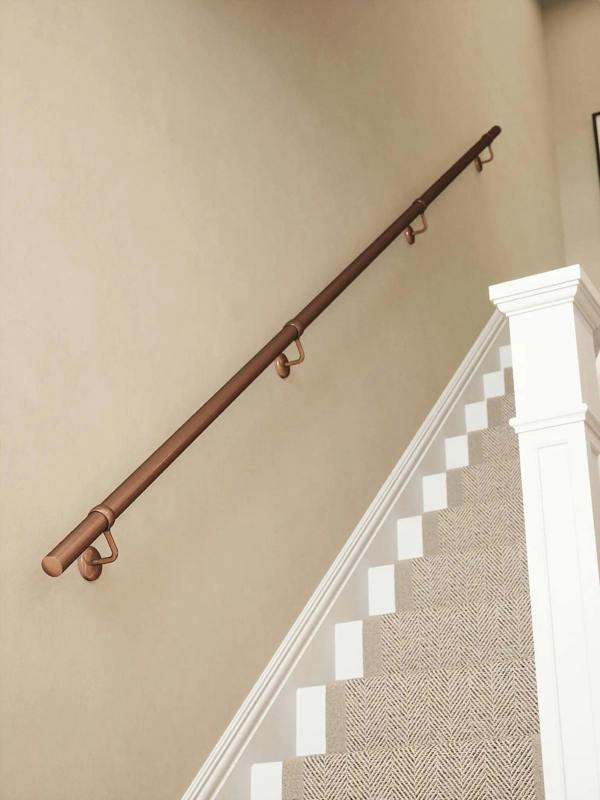 Upward view Sambourne Antique Copper Staight Flight Handrail