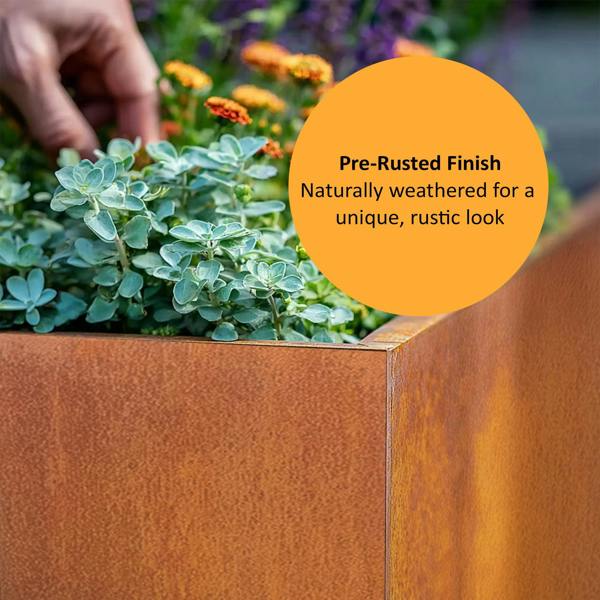 Nicoman Galvanised Steel Cube Metal Planter 50x50x50cm