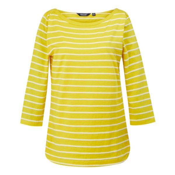 Regatta Womens/Ladies Bayletta 3/4 Sleeve Top - Maize Yellow/White