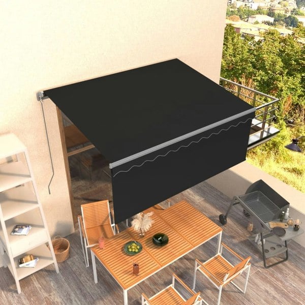 Berkfield Manual Retractable Awning with Blind 3x2.5m Anthracite