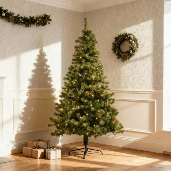 4ft to 12ft Green Pre-Lit Alaskan Pine Artificial Christmas Trees with Warm White LEDs image 5