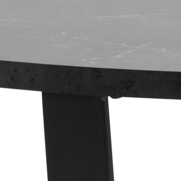 Wyld Haus Stovring Black Marble Effect Round Dining Table Black Legs