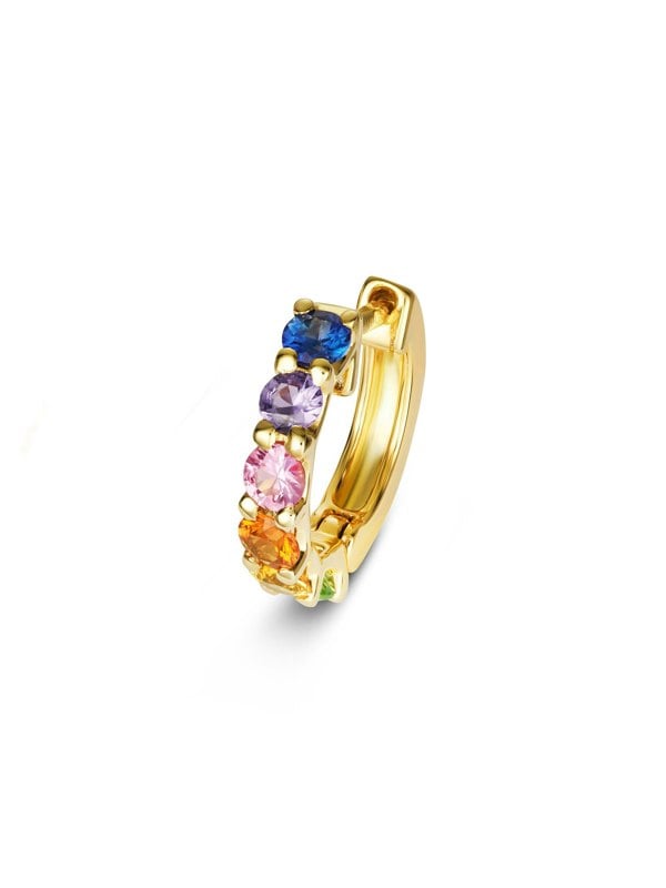 Gemdaia Chunky Rainbow Sapphire Hoop