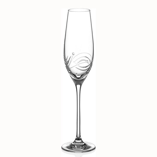 Diamante Lunar Champagne Flute Adorned with Swarovski® Crystals - Single Glass