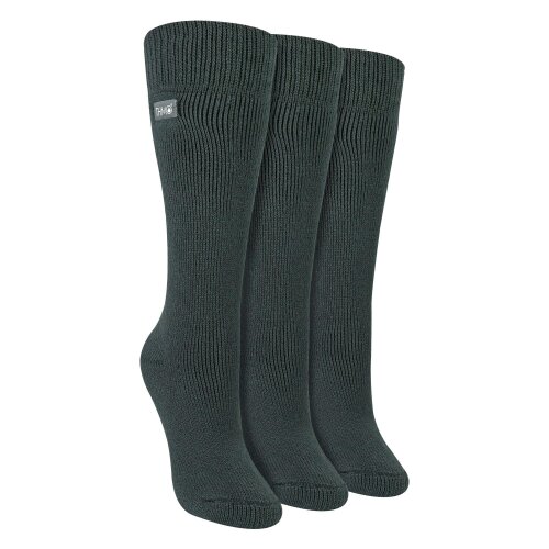 THMO Ladies 3 Pack Extra Long Thermal Socks Warm Winter Knee High Boot Socks - 4-8 UK - Charcoal