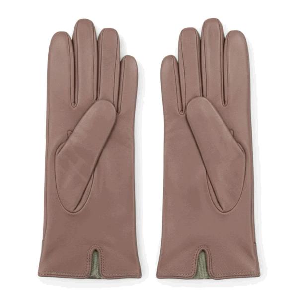 Women's Genuine Leather Decorative Buttons Gloves - Beige - Infinity Leather - 10