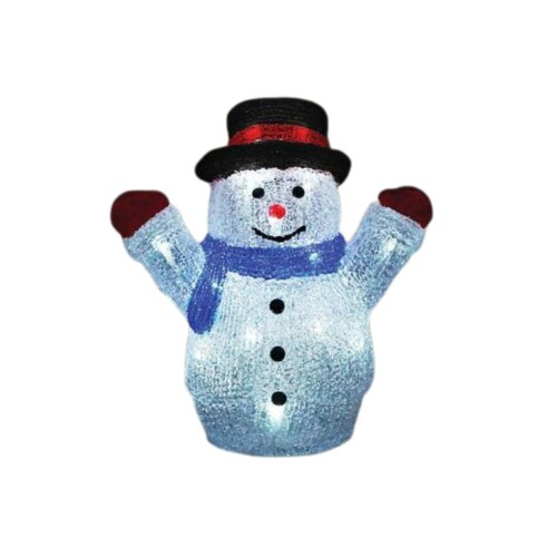 Samuel Alexander 27cm Battery Operated LED Light up Acrylic Christmas Snowman Decoration