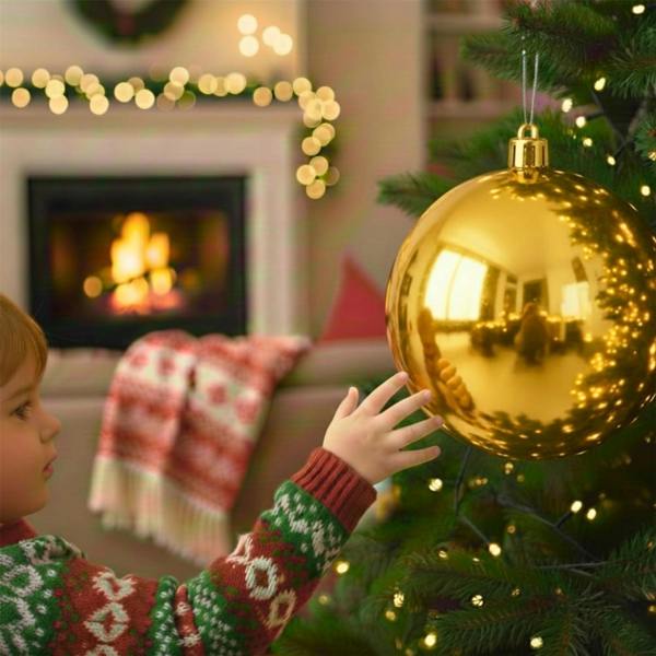 20cm to 25cm Glossy Dark Gold Christmas Bauble for Elegant Seasonal Home Décor image 7