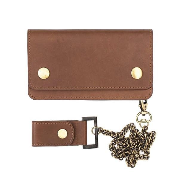 PRIMEHIDE Biker Pocket Book Wallet With Chain - Lone Wolf
