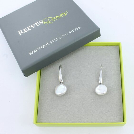 Reeves & Reeves Button Pearl Drop Earrings