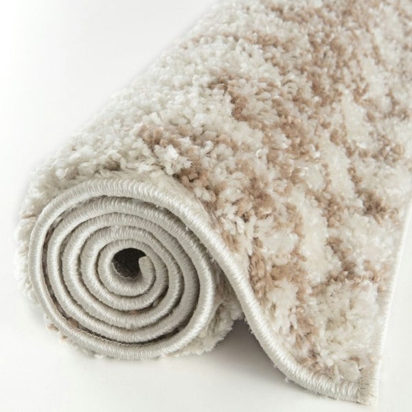 Moroccan shaggy Beige Ivory Rug Thick pile easy to clean