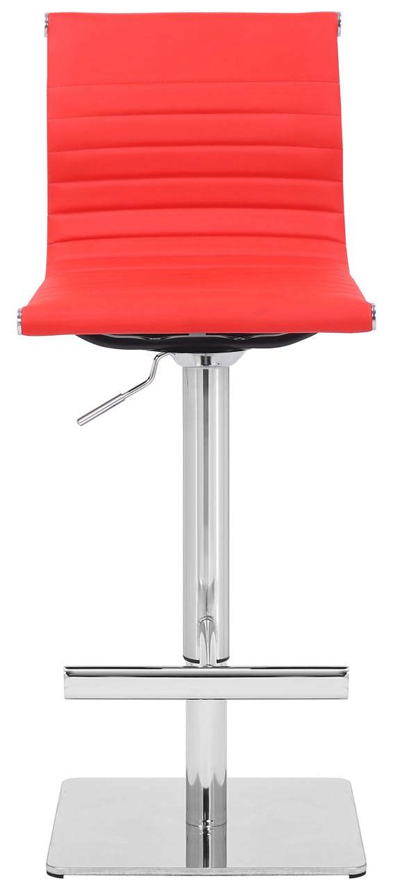 Lamboro Rovigo Deluxe Breakfast Bar Stool, Chrome Footrest, Height Adjustable Swivel Gas Lift, Home Bar & Kitchen Barstool, Red