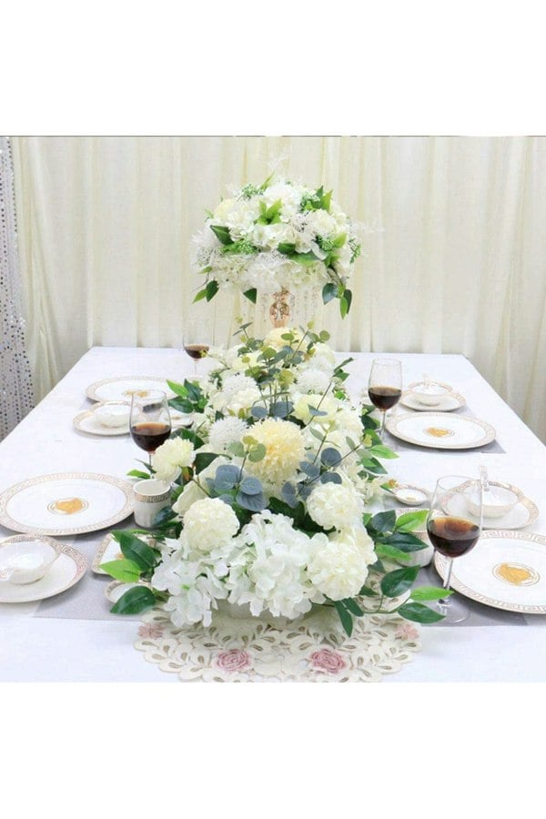 Living and Home 100cm Sweet Acacia Rose Floral Wedding Row Aisle Runner & Stage Backdrop Decoration for Ceremonies, Receptions & Party Decor