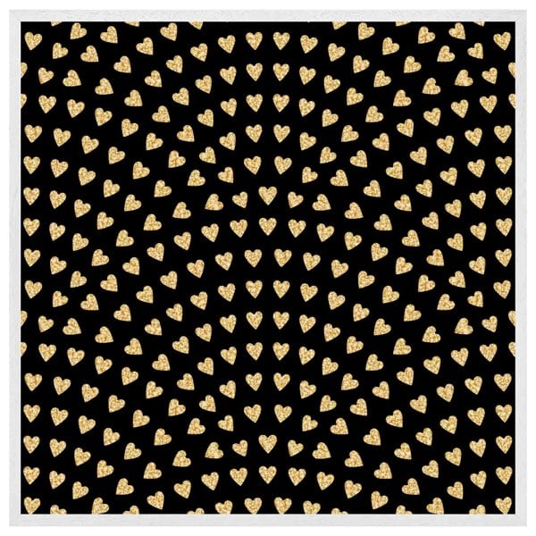 Benjamin Tate Design Geometric glitter love hearts (Picutre Frame)