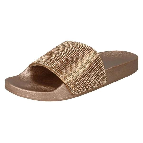 Spot On Ladies Spot On Diamante Sliders